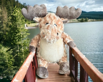 Personalized Baby Gift, Monogrammed, Plush Soft Toy, Keepsake, Stuffed Animal, Moose