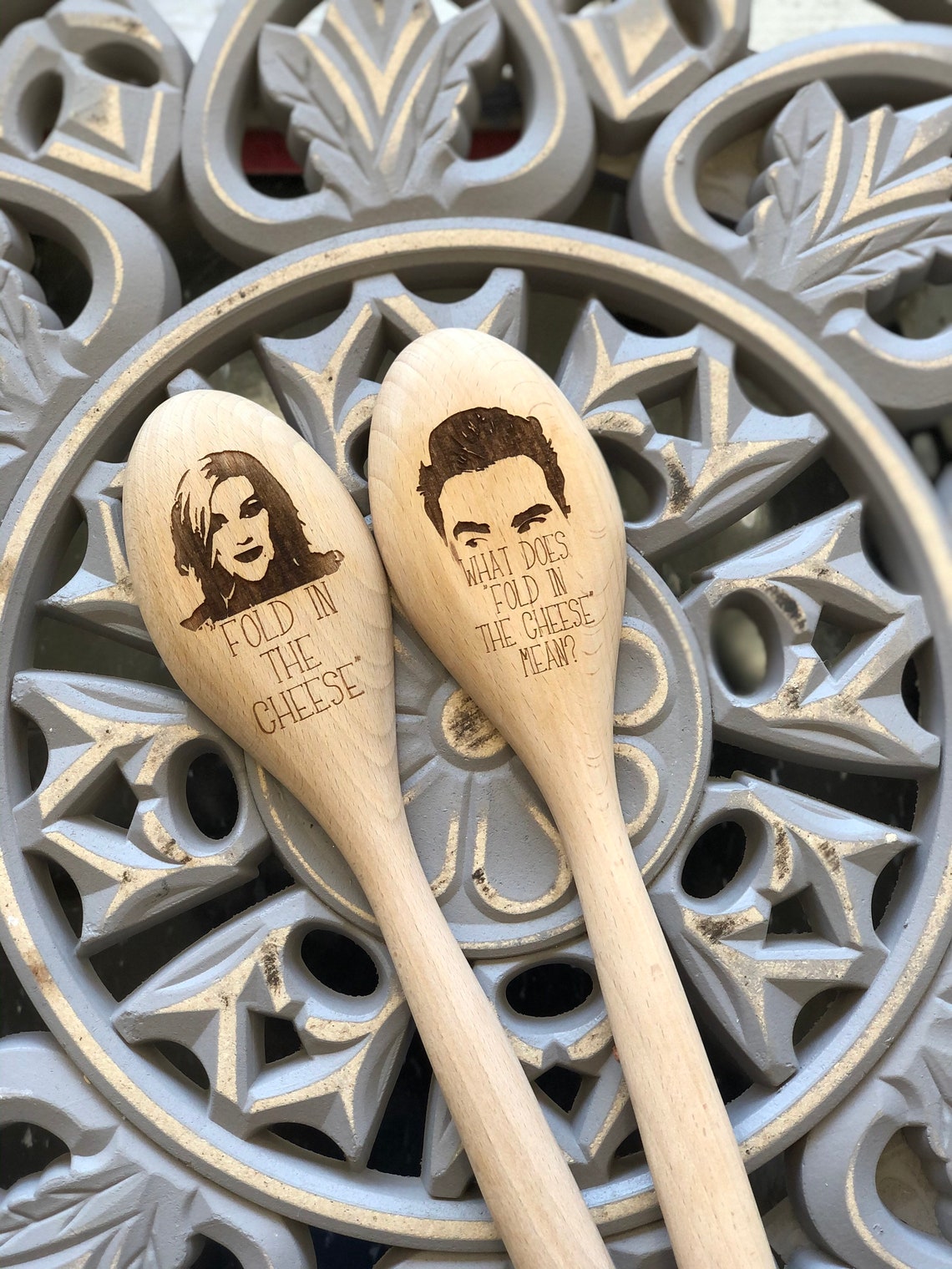Laser Engraved Wooden Spoon SET With Sayings Fold in the Etsy