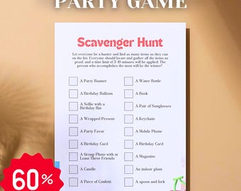 Birthday Party Game: Scavenger Hunt Icebreaker (PDF)