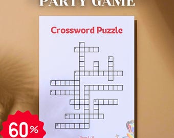 Puede incluir: Un crucigrama en blanco y negro con 12 casillas numeradas. El título "Crossword Puzzle" está escrito en rojo en la parte superior de la página. El número de página "Page 1/2" está escrito en negro en la parte inferior de la página.