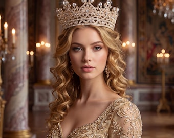 Corona de cristal de lujo, tiara de boda, accesorios de boda, corona de reina, corona nupcial, accesorios para el cabello, corona de hada, joyería para la frente