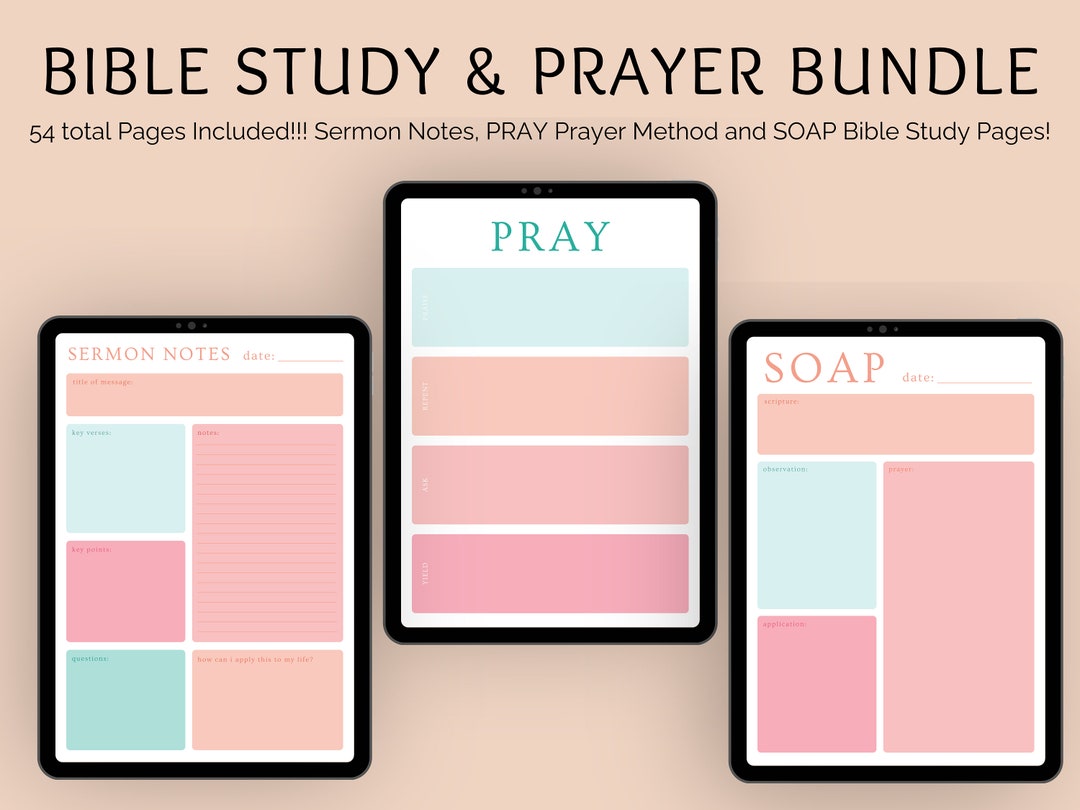 Bible Study & Prayer Template Printable | Bible Study Journal Pages ...