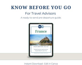 Guía de viaje a Francia para agentes de viajes: plantilla personalizable de Canva