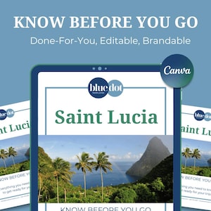 Saint Lucia Travel Agent Client Guide: Know Before You Go, Brand it in Canva