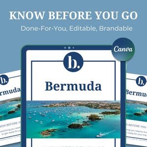 Bermuda Travel Agent Client Guide: Know Before You Go, Brand it in Canva