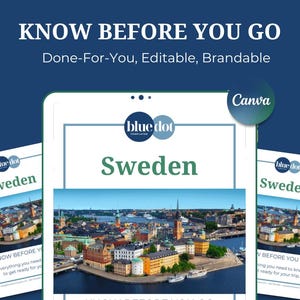 Sweden Travel Agent Client Guide: Know Before You Go, Brand it in Canva