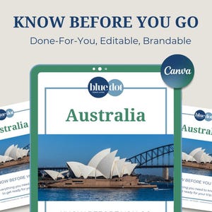 Australia Travel Agent Client Guide: Know Before You Go, Brand it in Canva