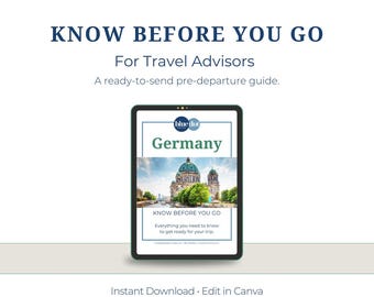 Germany Know Before You Go Guide for Travel Agents: Canva Template (Digital Download)