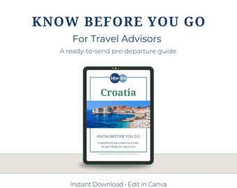 Croatia Know Before You Go Guide for Agents: Brandable Canva Template (Digital Download)