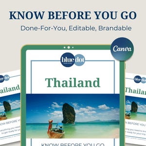 Thailand Travel Agent Client Guide: Know Before You Go, Brand it in Canva
