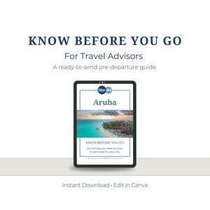 Guía de Aruba para agentes: Plantilla de Canva personalizable (descarga digital) imagen 1