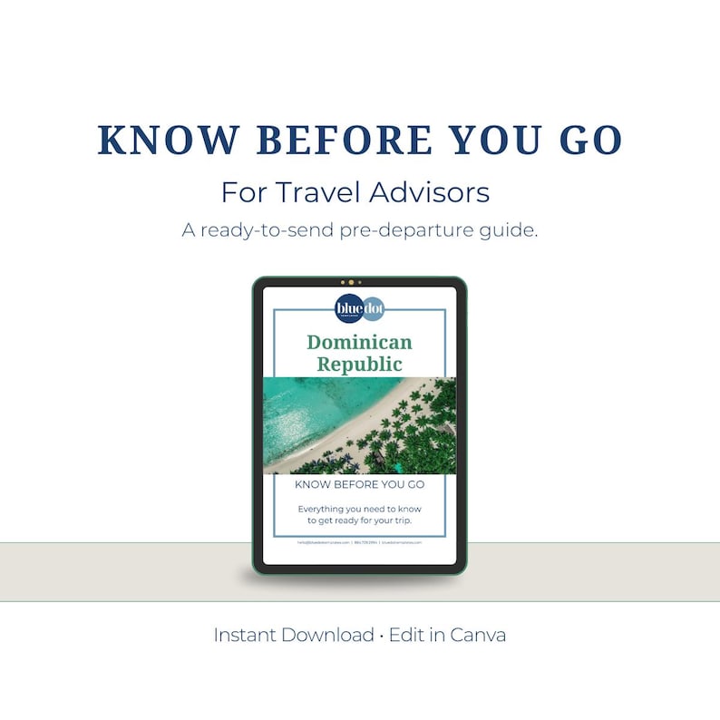 Dominican Republic Know Before You Go Guide for Agents: Canva Template (Digital Download) image 1
