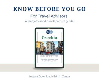 Czech Republic Know Before You Go Guide for Agents: Brandable Canva Template