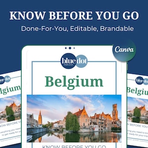 Belgium Travel Agent Client Guide: Know Before You Go, Brand it in Canva