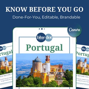 Portugal Travel Agent Client Guide: Know Before You Go, Brand it in Canva