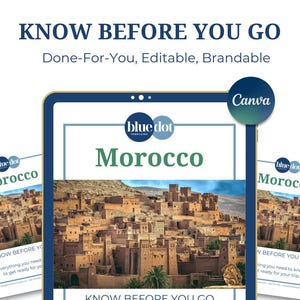 Morocco Travel Agent Client Guide: Know Before You Go, Brand it in Canva