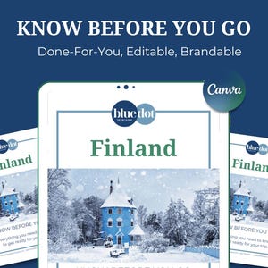 Finland Travel Agent Client Guide: Know Before You Go, Brand it in Canva