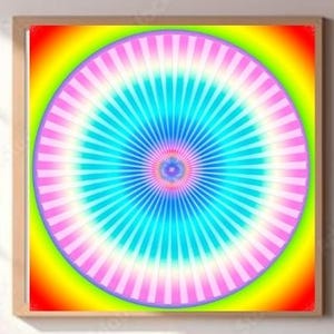 Rainbow Rays Mandala – Sacred Geometry Energy Art – Light Frequency Wall Print for Vibrational Activation, Healing & Joyful Awareness