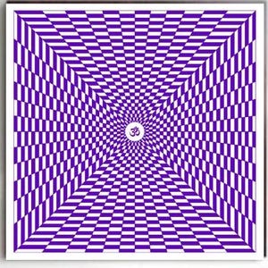 Electric Violet Square Mandala – Sacred Geometry Visionary Art – Spiritual Wall Decor for Third Eye Activation, Meditation & Energy Healing