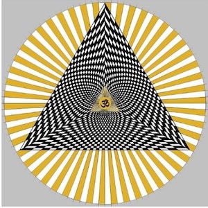 Golden Ray Triangle Mandala – Spiritual Pranic Portal – Sacred Geometry Wall Art