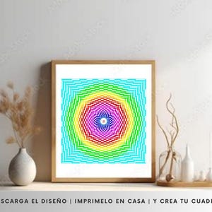 Mandala Pranic Generator Intense Rainbow Square Sacred Geometry / Prana ...