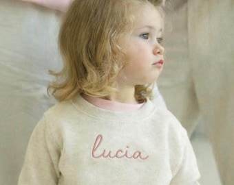 Personalized Toddler Sweatshirt, Custom Embroidered Name Kids Sweater, Baby Gift Idea, New Mom Gift for Baby, Little Sister Sweater