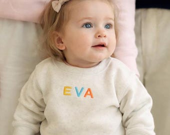 Spersonalizowany haftowany sweterek z imieniem dziecka, ogłoszenie o narodzinach, bluza dla malucha, spersonalizowana bluza dla dziecka, pamiątka dla dziecka, prezent na Dzień Matki