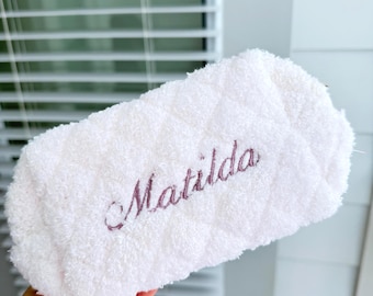 Personalized Embroidered Makeup Bag with Name, Custom Travel Makeup Bag, Bridesmaid Gift, Wedding Party Favors, Cosmetic Toiletry Bag
