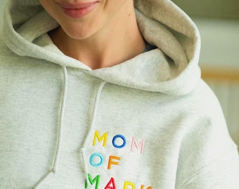 Custom Embroidered Hooded Sweatshirt with Kids Names, Mother's Day Gift, Gift for Mom Dad Grandma Grandpa, Nana Papa Hoodie, Auntie Gift