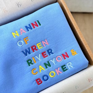 Custom Embroidered Nana Sweatshirt with Grandkids Names, Gift for Nana Papa, Grandma Grandpa Embroidered Sweatshirt