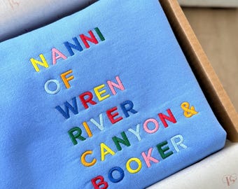 Custom Embroidered Nana Sweatshirt with Grandkids Names, Gift for Nana Papa, Grandma Grandpa Embroidered Sweatshirt