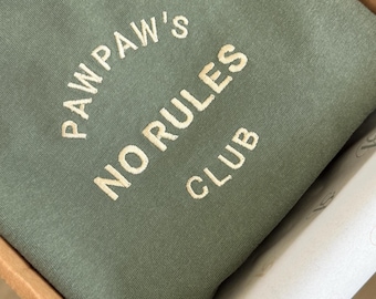 Funny Dad Shirt, Dad's No Rules Club, Father's Day Gift, Grandpa Custom Shirt, Papa Grandpa Husband Personalized Gift, New Dad Gift