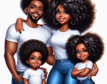 Afroamerikansk familj Clip Art