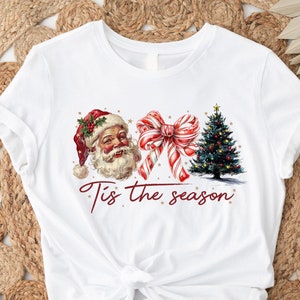 C&#39;est la saison des chemises de Noël, jolie chemise de Noël, sweat-shirt de Noël, chemises de Noël rétro, chemise de Noël, chemise café de Noël