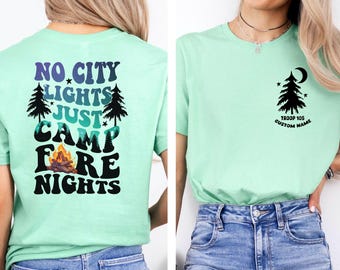 Custom Scout Troop T-Shirt: Camping Girl Team Shirt