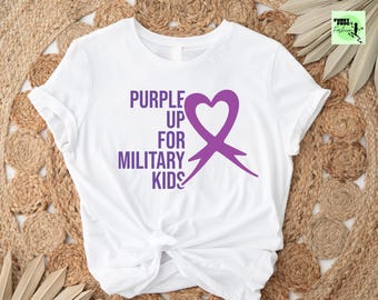 Military Kids Shirt, Purple Rainbow Military Shirt, Purple Up Shirt, Military Mom Appreciation Shirt, Military Kids Awareness Sweatshirt