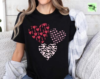 Heart Pattern Valentines Day Shirt, Lover Gift Tee