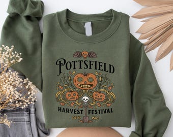Pottsfield Harvest Festival Sweatshirt And Hoodie, Vintage Cartoon Shirs, Spooky Season, Halloween Gift For Her, Cartoon lover, Pumpkin Tee
