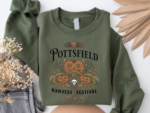 Pottsfield Harvest Festival Sweatshirt, Vintage Cartoon, Spooky Season
