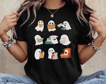 Ghost Book Reader Shirt, Halloween Reading Tee