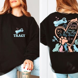 Custom Vet Assistant Sweatshirt, Retro Groovy Vet Tech Sweater, Animal Doctor Gift, Dog Lover Sweatshirt, Doctor Gift, Nurse Vet Sweatshirt