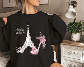 Paris France Sweatshirt, Eiffel Tower Shoe Graphic