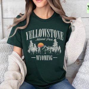 Vintage Yellowstone National Park TShirt | Retro US Parks Tee Shirt, Trendy Granola Girl, Oversized Top, Gorpcore Boho Forestcore Clothing