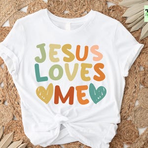 Jesus Loves Me Kids Shirt, Jesus Easter Kids Shirts, Christian Baby Shirts, Floral Church Youth Shirt, Christian Graphic Tee