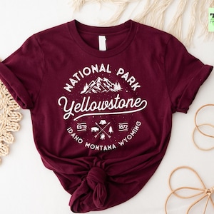 Vintage Yellowstone National Park TShirt | Retro US Parks Tee Shirt, Trendy Granola Girl, Oversized Top, Gorpcore Boho Forestcore Clothing