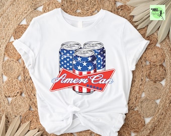 Ameri Can Shirt, 4th of July American Flag Tee, Beer Shirt