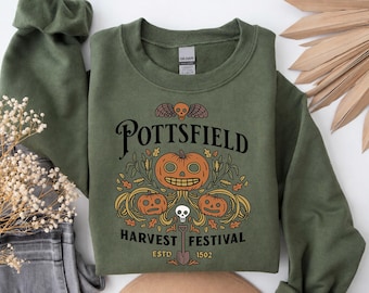Pottsfield Harvest Festival Sweatshirt, Vintage Cartoon, Spooky Season