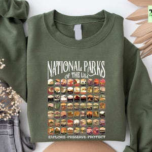 National Parks Sweatshirt US National Park Camping Gift for Family Trip Nature Lover Hiking Shirt Park Unisex Nature Lover Crewneck Gift