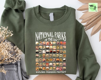 National Parks Sweatshirt, US Park Family Camping Crewneck