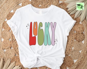 LUCKY Shirt St Patricks Day Shirt Women Saint Patricks Day Shirts Cute St Paddys Day Shirt St Patrick Day Shirt four leaf clover shirt green